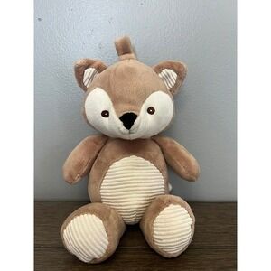 Kellytoy Baby Fox Rattle Plush Brown White Crinkle Ears 10" Lovey